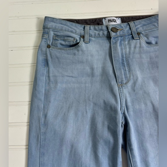 Paige High Rise Bell Canyon Jeans Denim Stretch Flare Light Wash Size 28 - Picture 12 of 16